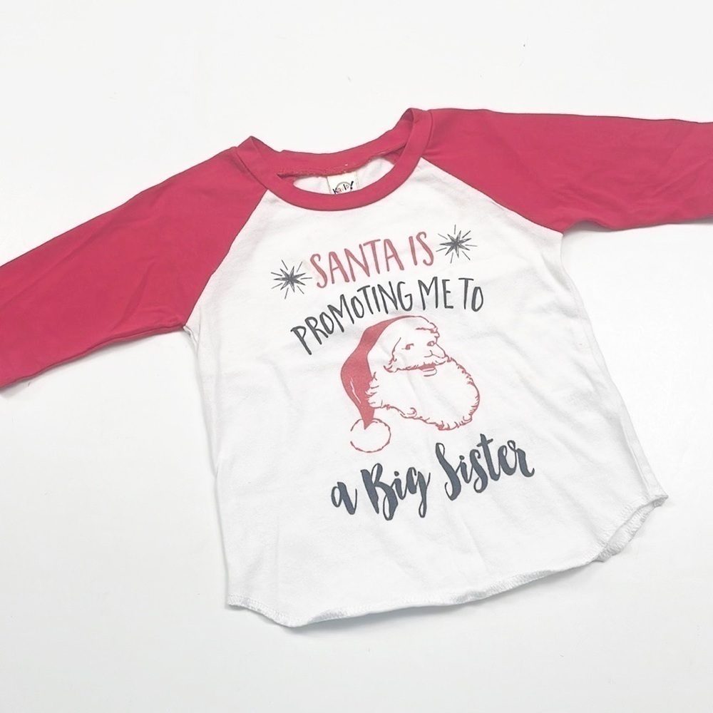 Kavio Santa Is Promoting Me To A Big Sister baby baseball tee